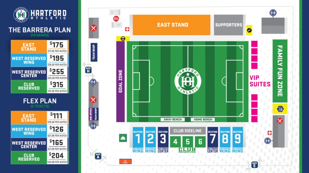 graphic for Hartford Athletic ticket pricing map