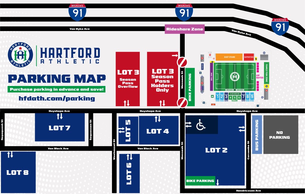 Hartford Athletic Trinity Health Stadium map