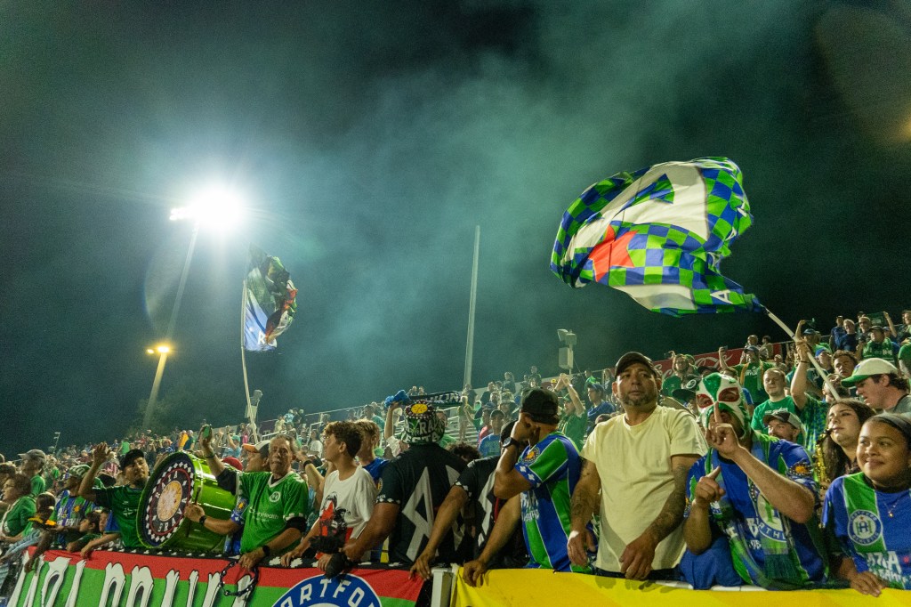 Fans in the East Stand