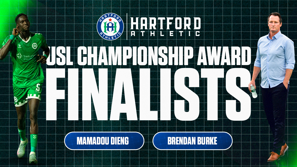 Hartford Athletic’s Head Coach Brendan Burke and Former Striker Mamadou Dieng Named Finalists in USL Championship Awards featured image